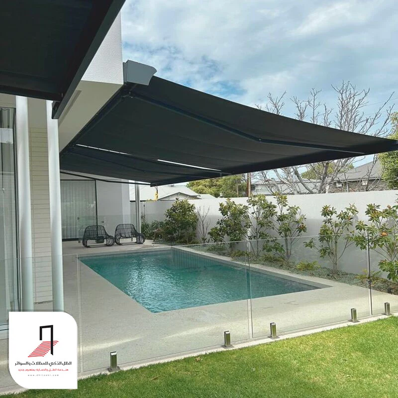أشكال مظلة مسبح شفافة الرياض