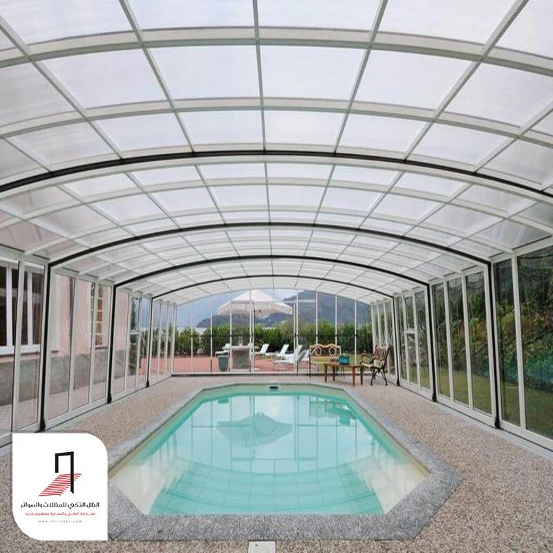 تفصيل مظلات مسابح قماش PVC الرياض