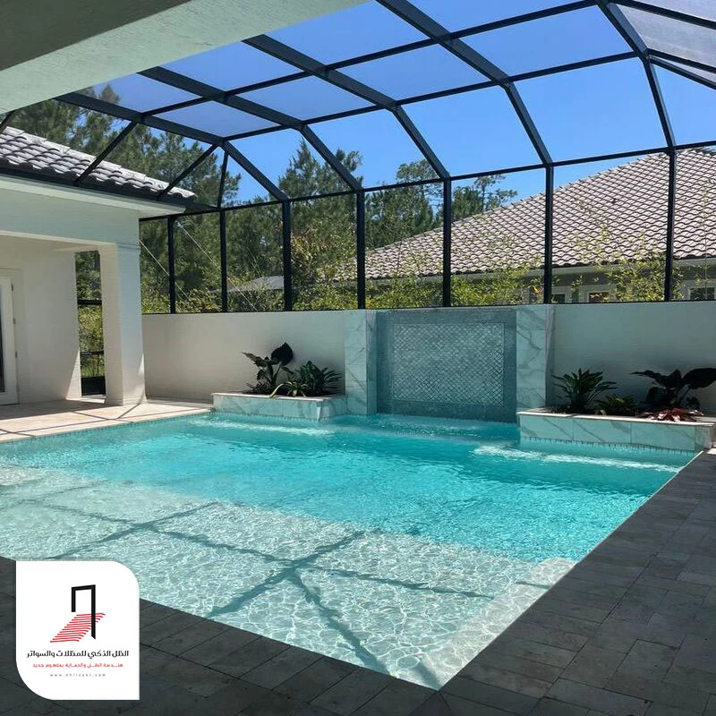 أشكال مظلة مسبح شفافة الرياض