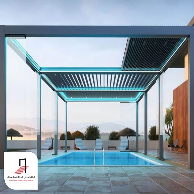 أشكال مظلة مسبح شفافة الرياض